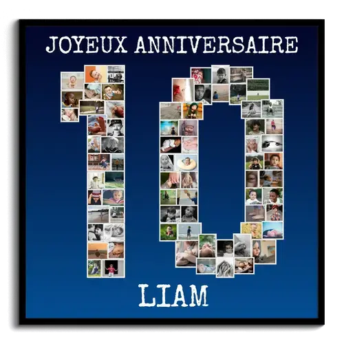 Créez une mosaïque photo en "10" pour aniversaires et célébrations