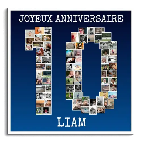 Créez une mosaïque photo en "10" pour aniversaires et célébrations
