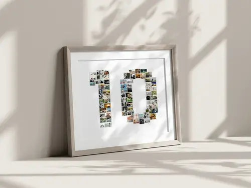 Collage Chiffre "10" Personnalisée Photos