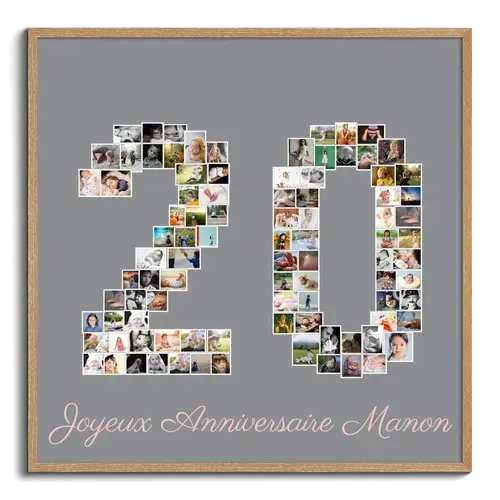 Créez votre photo-collage "20" anniversaire unique et mémorable dès aujourd'hui !