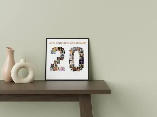 Collage Zahl '20' als Fotomosaik für Anlässe