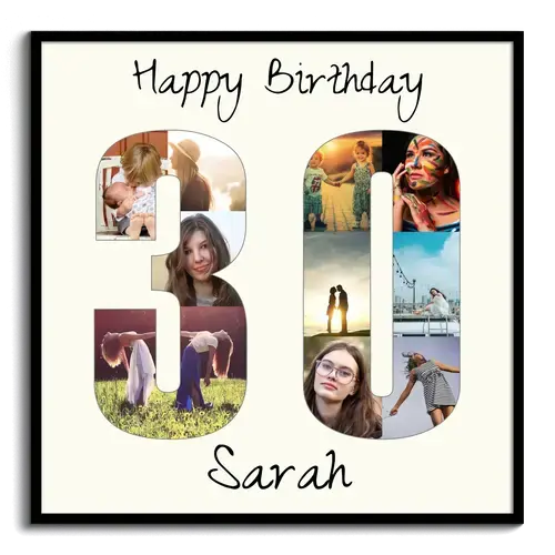 Collage photo 30e anniversaire - Cadeau personnalisé jubilé