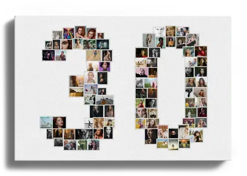 Collage photo 30e anniversaire - Cadeau personnalisé jubilé
