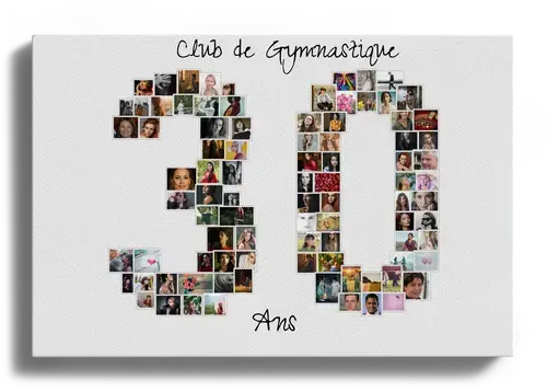 Collage photo 30e anniversaire - Cadeau personnalisé jubilé