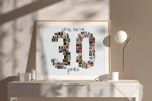 Fotocollage 30 Zahlen aus vielen Bildern