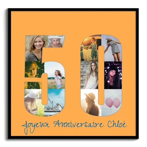 Créez une mosaïque photo 50 pour anniversaire ou noces d'or