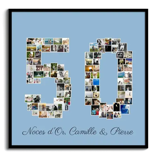 Créez une mosaïque photo 50 pour anniversaire ou noces d'or