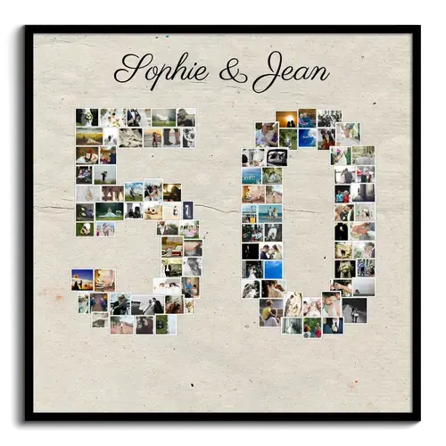 Créez une mosaïque photo 50 pour anniversaire ou noces d'or