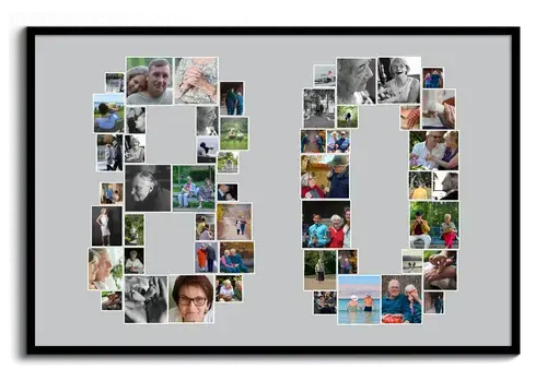 Créez une Collage Photo «80» unique pour anniversaire ou amitié