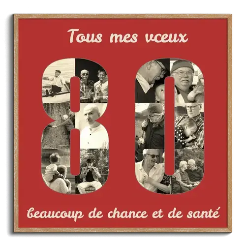 Créez une Collage Photo «80» unique pour anniversaire ou amitié