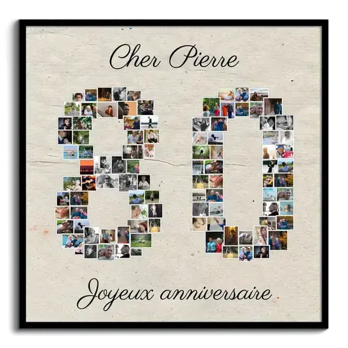 Créez une Collage Photo «80» unique pour anniversaire ou amitié