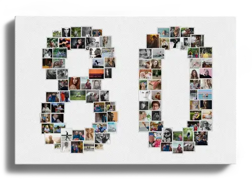 Créez une Collage Photo «80» unique pour anniversaire ou amitié