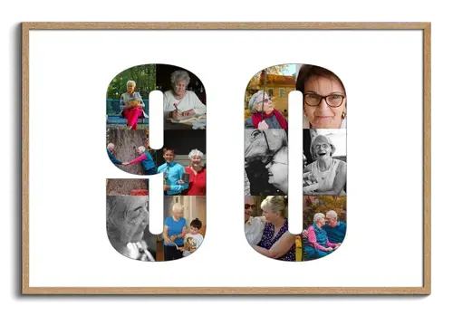 Créez un Collage Photo Chiffre 90 pour Anniversaires – Cadeau Personnalisé