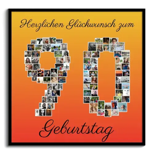 Fotocollage Zahl 90 - Individuell anpassbar
