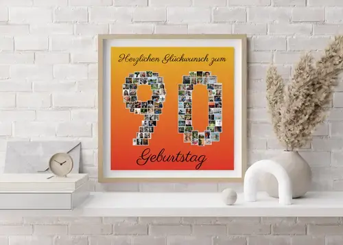 Fotocollage Zahl 90 - Individuell anpassbar