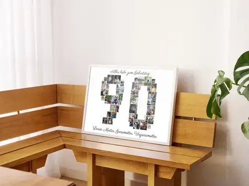 Fotocollage Zahl 90 - Individuell anpassbar