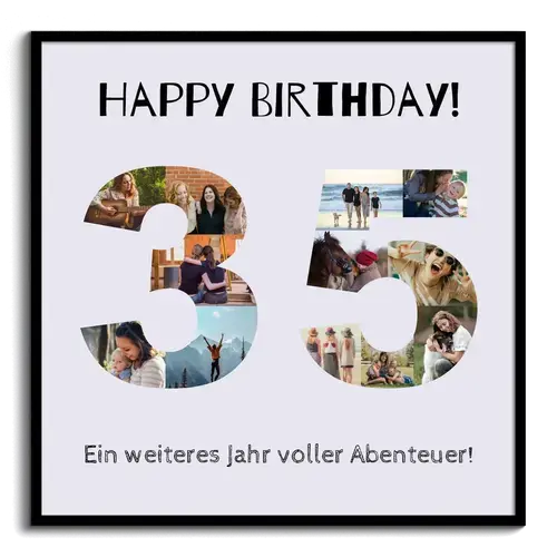 Gestalte deine persönliche Fotocollage Zahl 35 – Happy Birthday Geschenk! Gestalte deine persönliche Fotocollage Zahl 35 – Happy Birthday Geschenk!