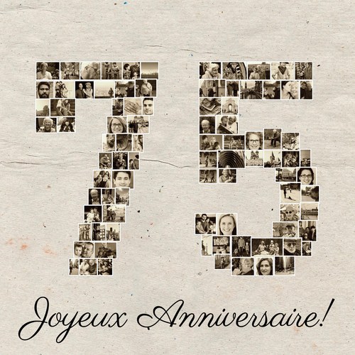 Créez une Collage Photo "75" Unique pour Anniversaire 