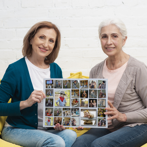 Personalisierte Fotocollage im verspielten Raster - 50x70 cm