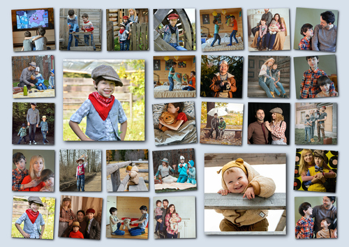 Personalisierte Fotocollage im verspielten Raster - 50x70 cm