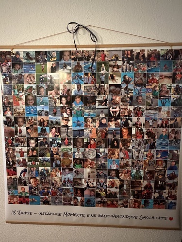 Photo du client Simone pour l'évaluation Impression Photocollage Affiche 120x120cm