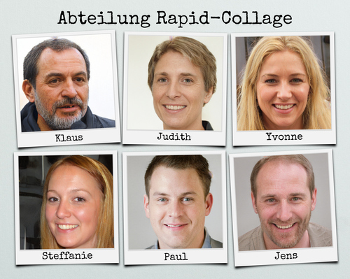 Fotocollage „Team“ – Polaroids mit individueller Beschriftung