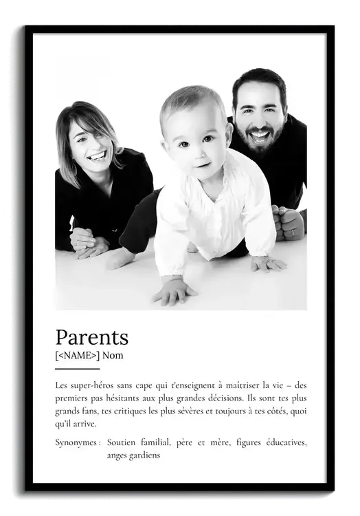 Poster Définition Parents - Style Duden, personnalisable