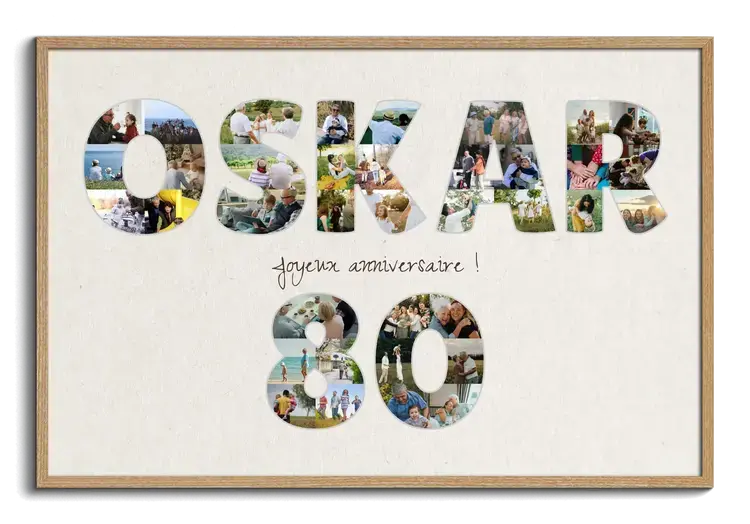 Collage photo avec message personnalise pour anniversaire
