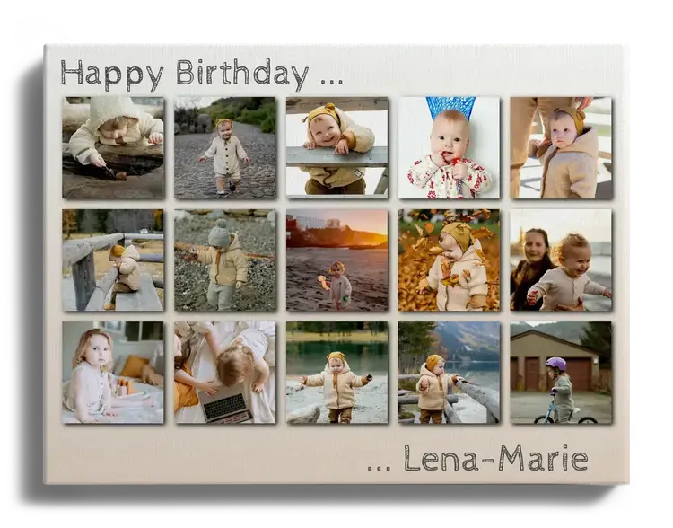 Collage photo en grille avec photos d enfant pour anniversaire