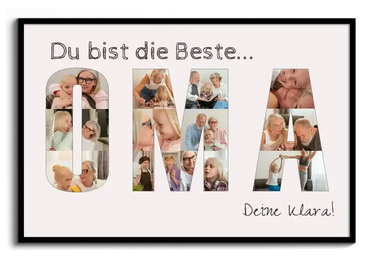 Fotos als Buchstaben du bist die Beste Oma Geschenk von den Enkeln