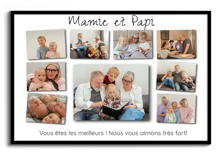 Cadeau pour mamie et papy vous etes les meilleurs collage photo