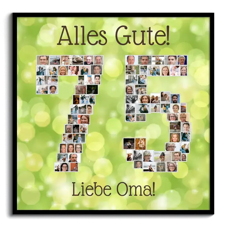 Fotos als Zahl anordnen Alles Gute zum Geburtstag Oma Fotocollage erstellen