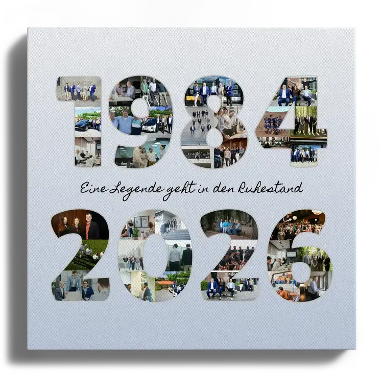 Geschenk zur Verabschiedung eines Kollegen Fotocollage mit Jahreszahlen