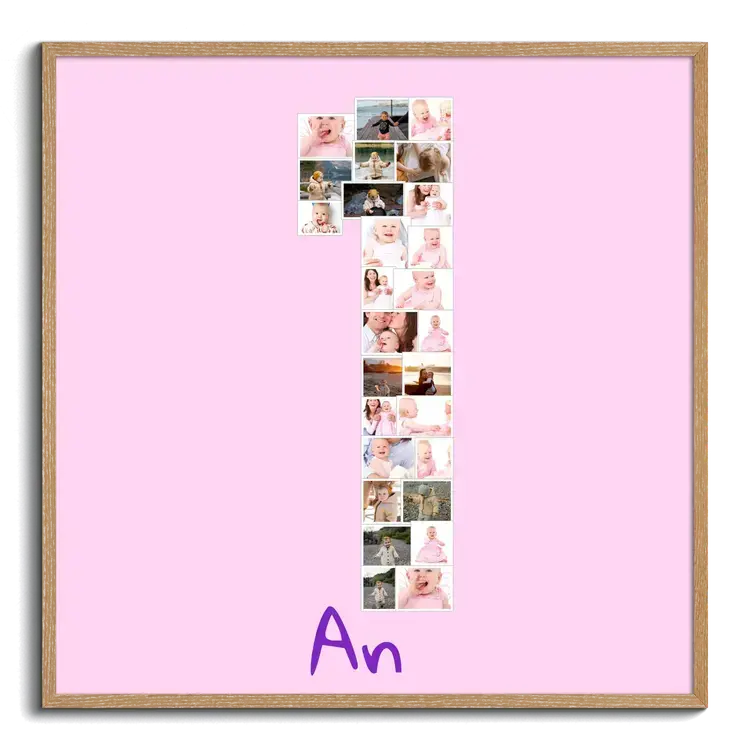 Collage 1er Anniversaire en chiffres avec photos