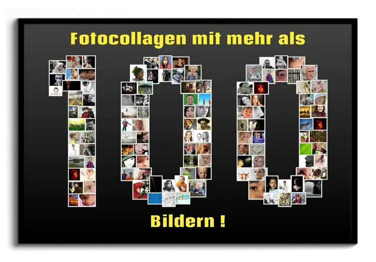Collage mit vielen Bildern erstellen mit individuellem Text und Design