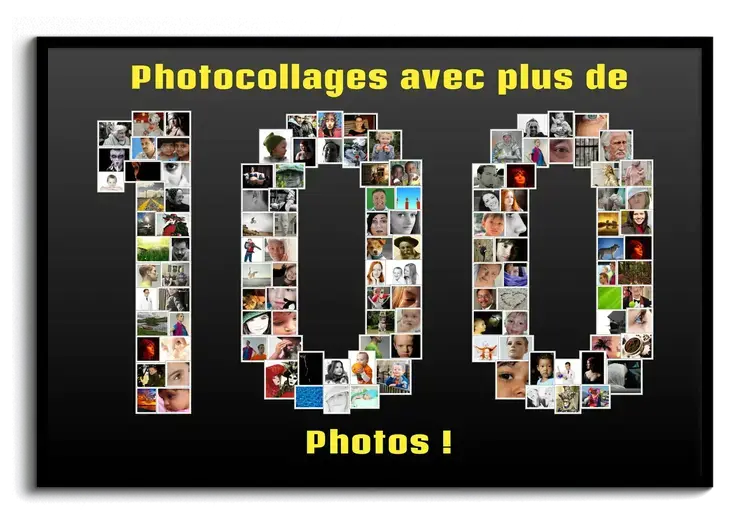 Creer une mosaique avec de nombreuses photos texte et design personnalises