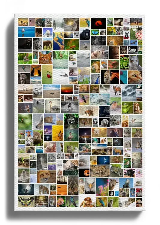 Poster vertical avec 200 photos en collage photo
