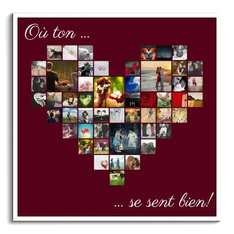 Fotocollage creer en coeur avec plein de photos