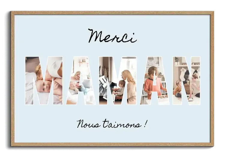 Collages photo Maman, Papa, Mamie, Papi (lettres)