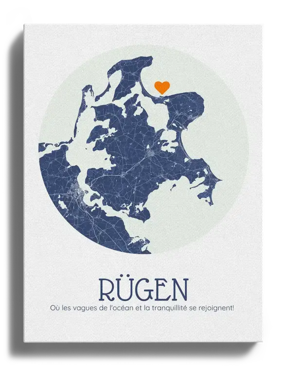 Carte personnalisée Île de Rügen - Style CERCLE