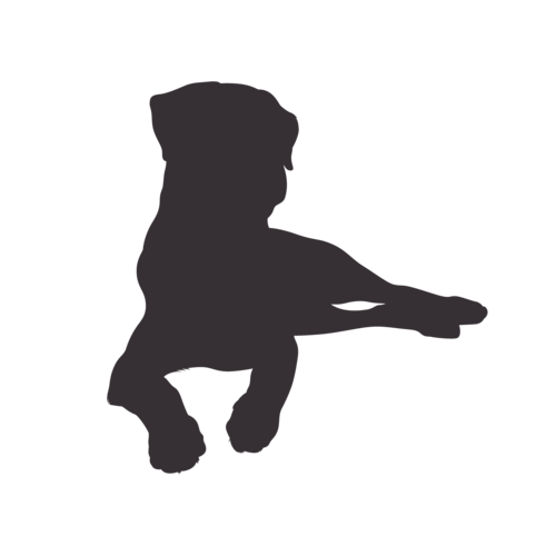 Hundesilhouette Rottweiler sitzend