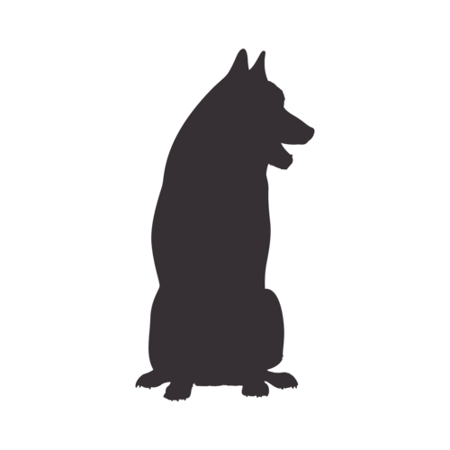 Hundesilhouette Siberian Husky sitzend