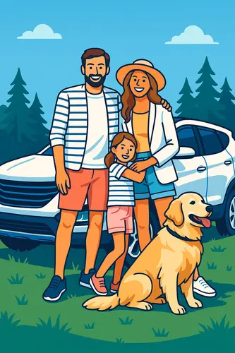 Foto umgewandelt im Retro / Flat-Vector-Stil